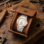 Men's Waterproof Leather & Steel Quartz Watch