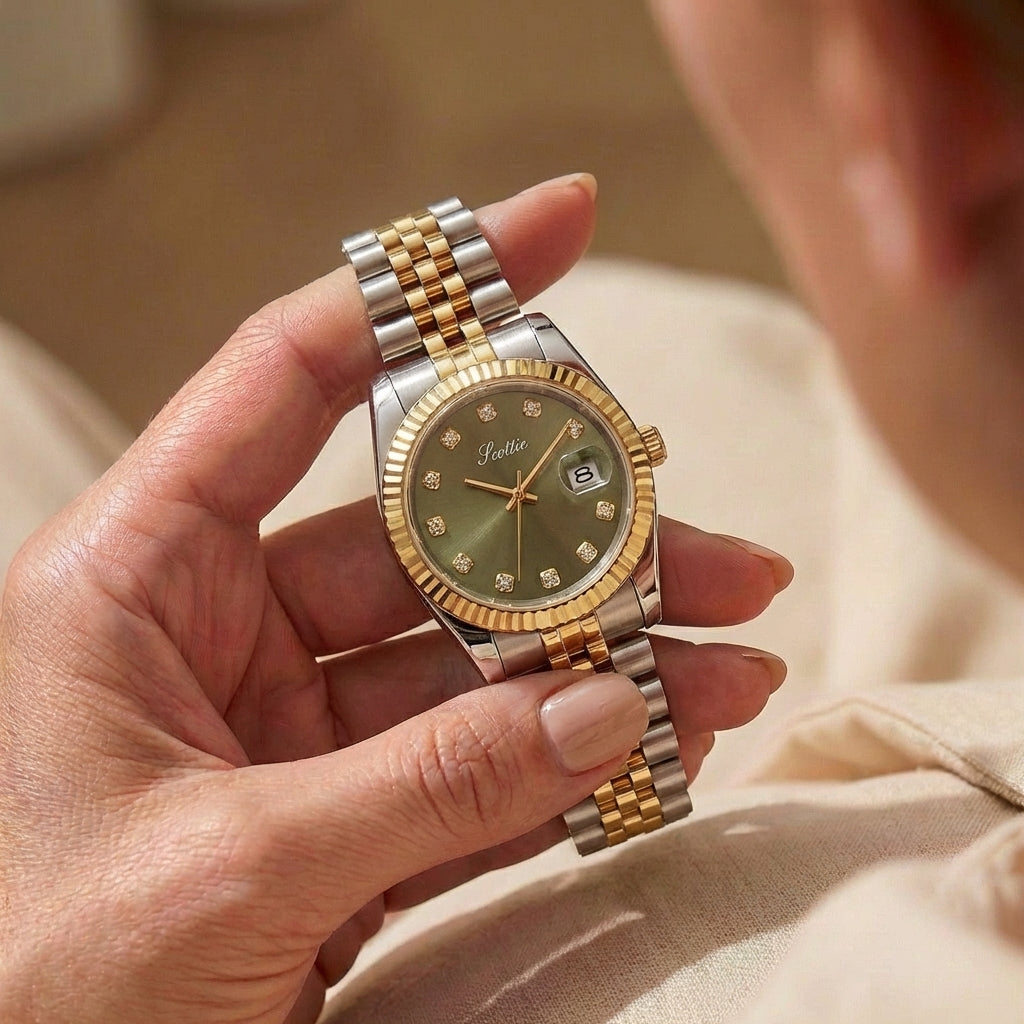 Women's Elegant Steel Band Calendar Watch
