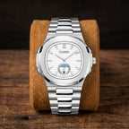Men's Waterproof Leather & Steel Quartz Watch