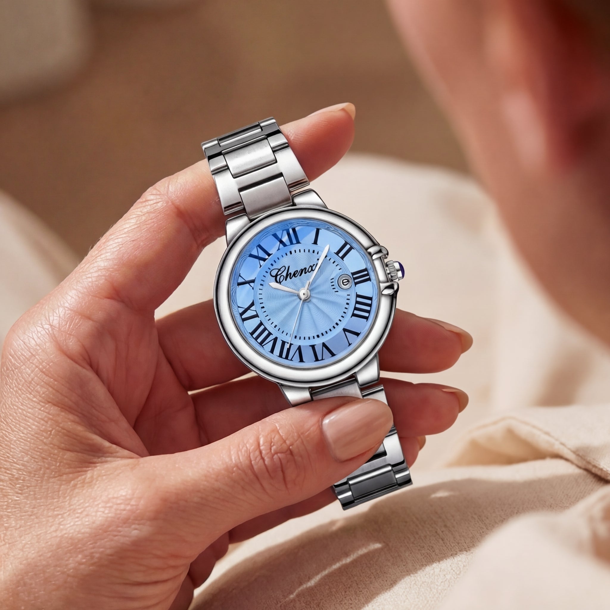 Women's Luminous Calendar Steel Band Watch