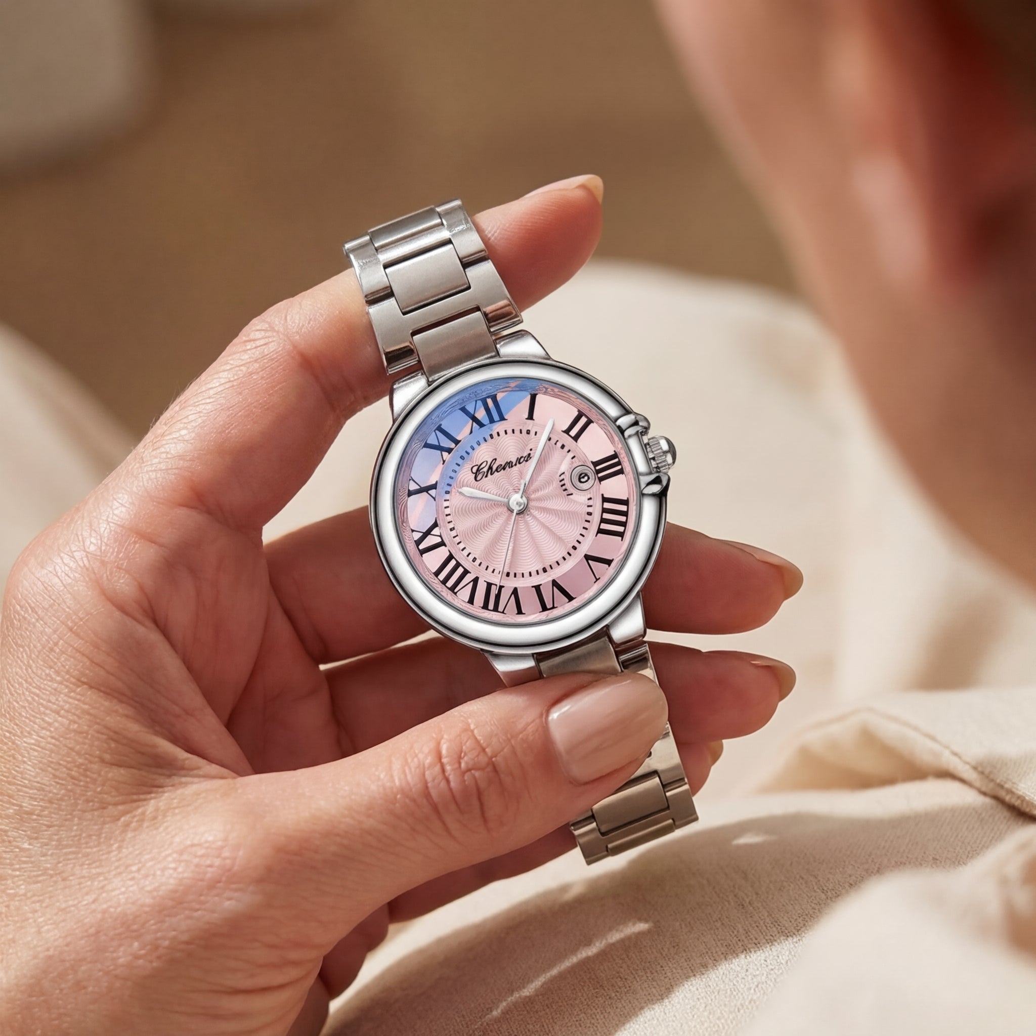 Women's Luminous Calendar Steel Band Watch
