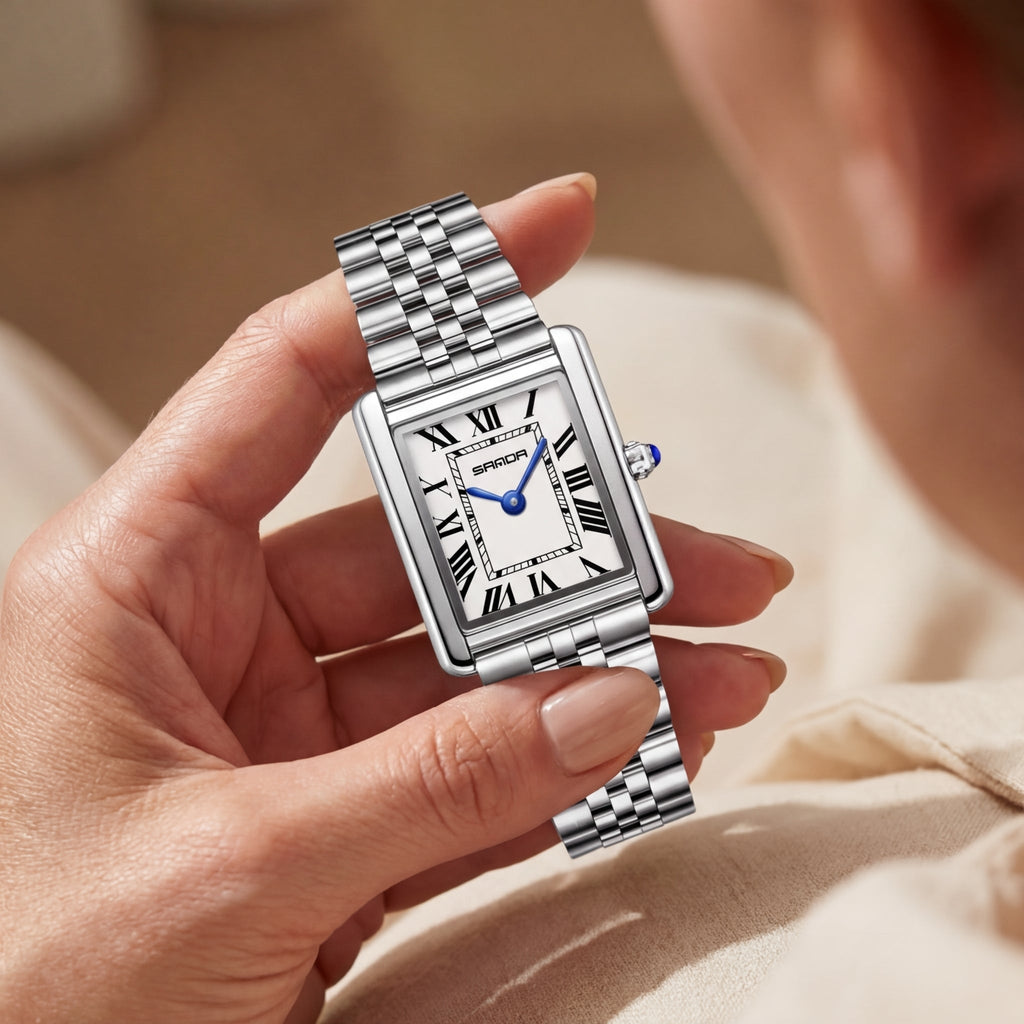 Women's Stainless Steel Square Dial Watch